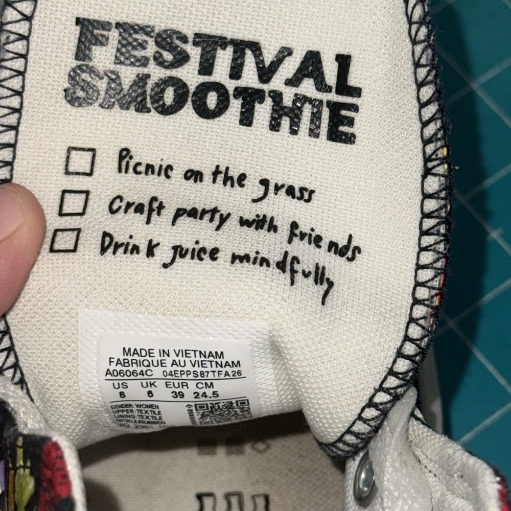 Converse Black Fruit Festival Smoothie Hi Top Move Platform Chuck Taylors Size 8 - Picture 9 of 16